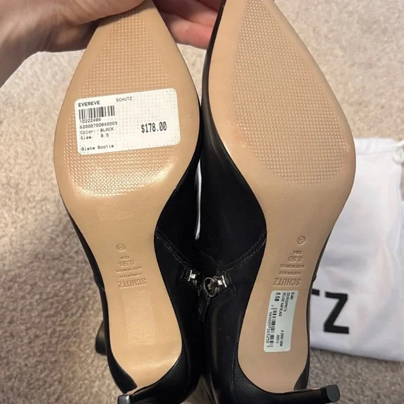 SCHUTZ Black Heeled Leather Boots - Picture 4 of 6